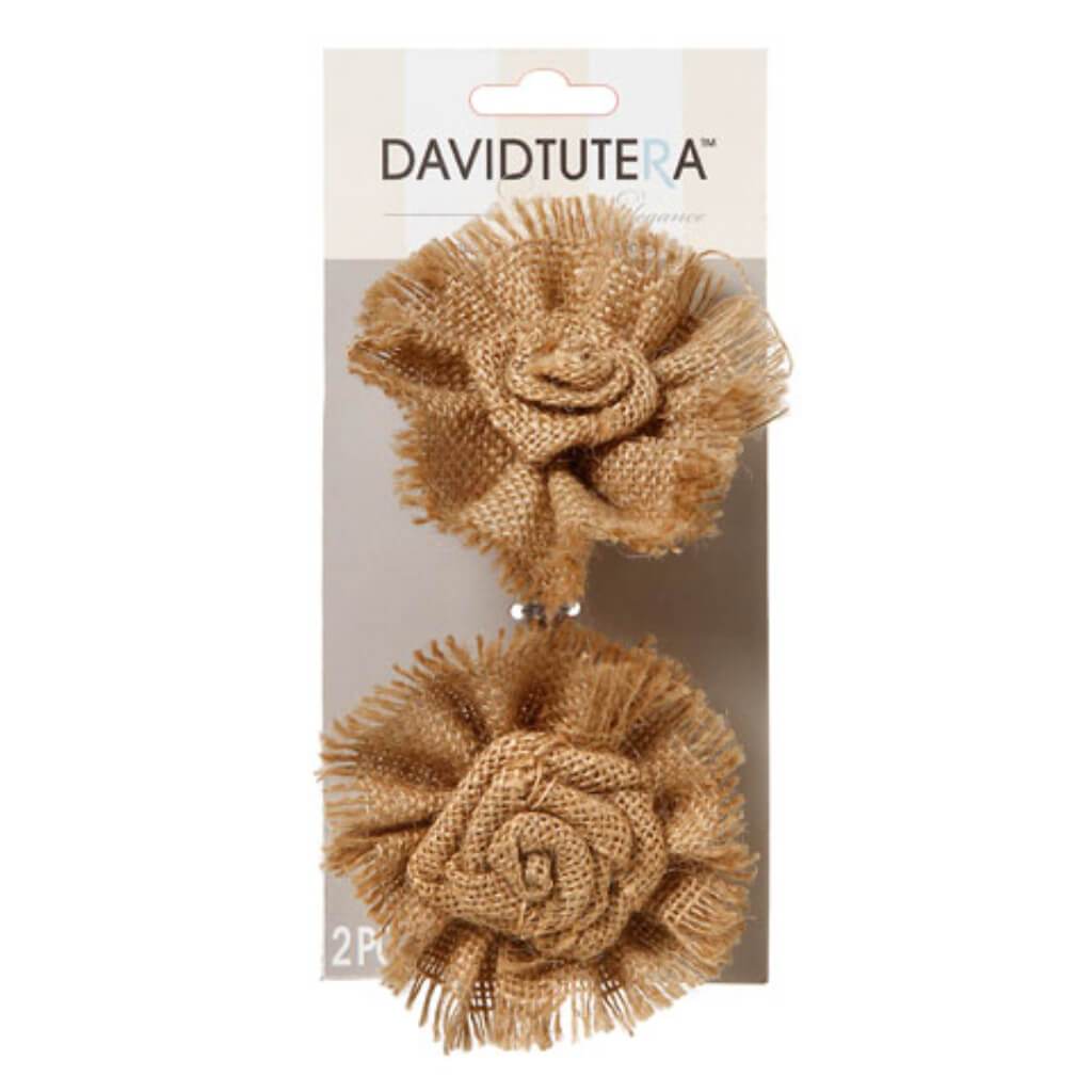 David Tutera Burlap Flower Picks 6 x 3.5 inches 