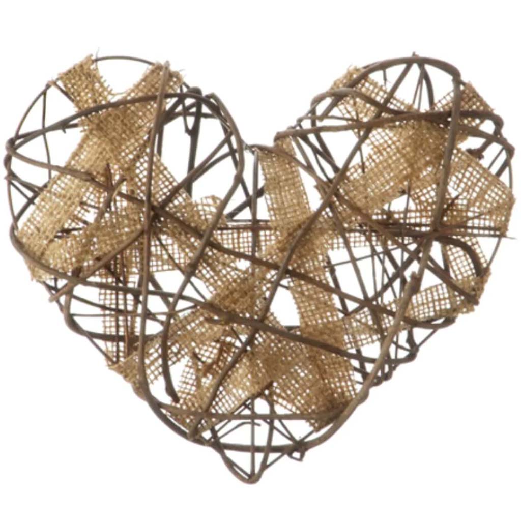 Home Decor Burlap Heart 