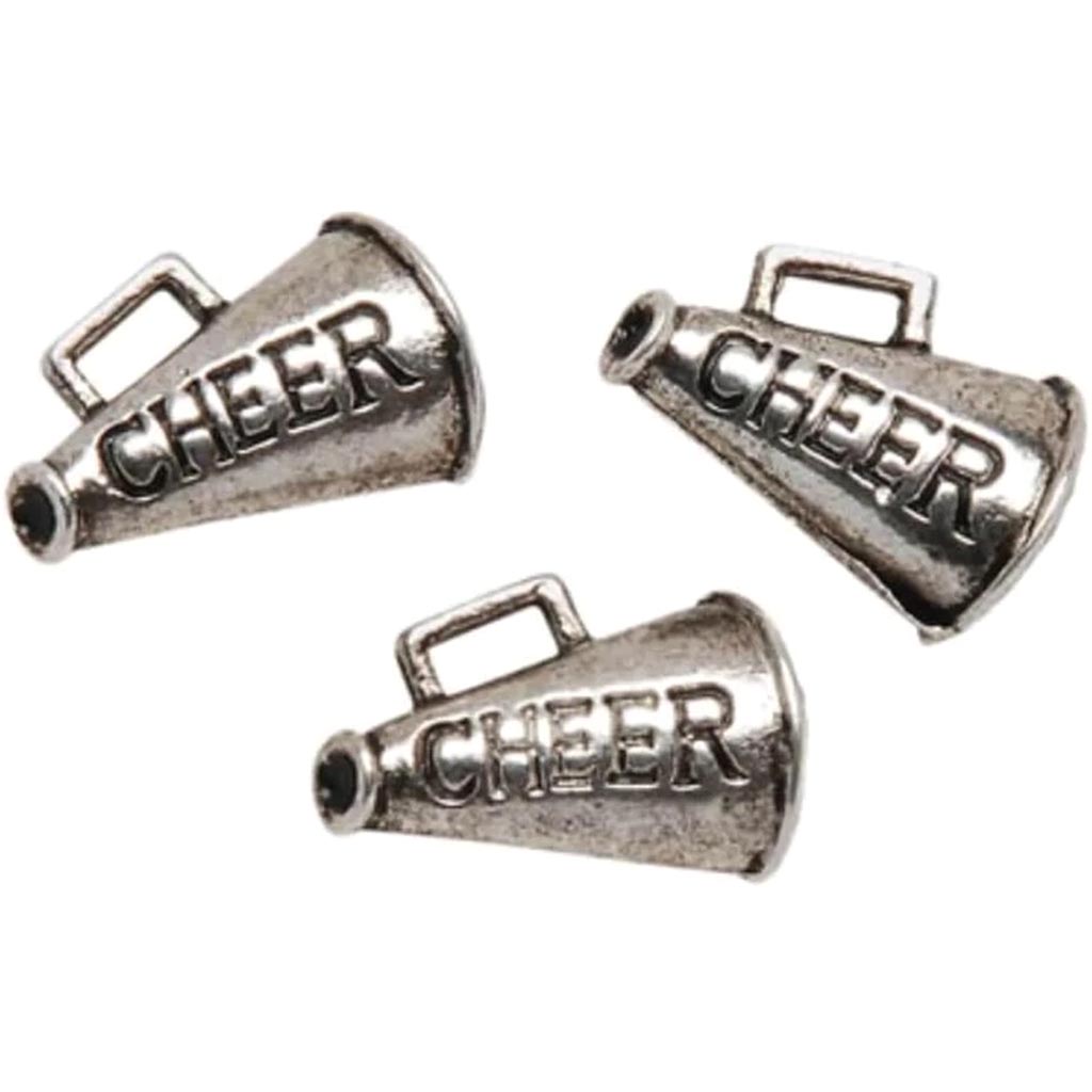 Team Sport Charms Metal Cheerleading Megaphone 