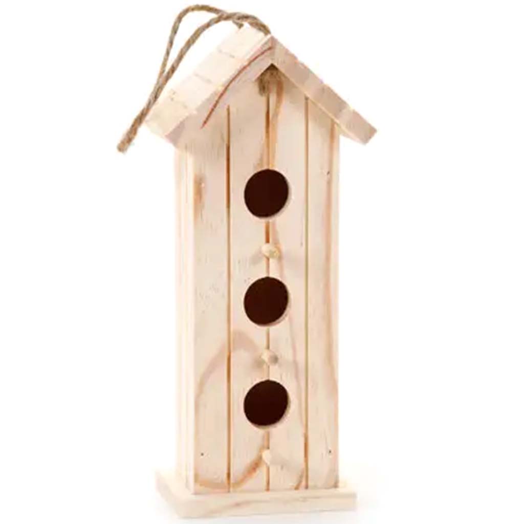 UNFINISH WOOD CUTOUT BIRDHOUSE 9IN 