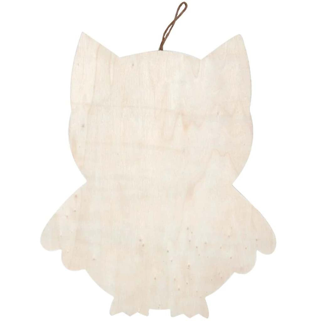 Wood Plaque With Hanger Owl