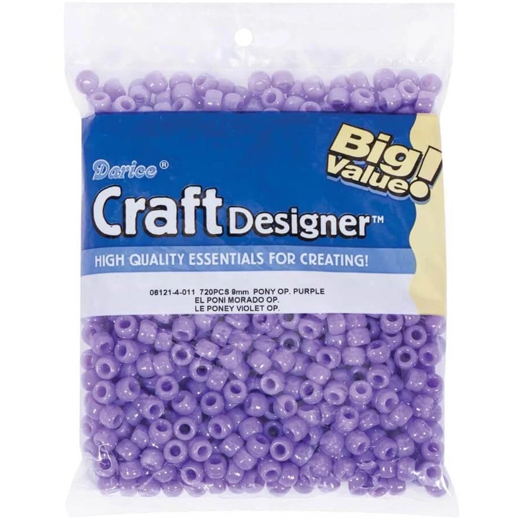 BEAD PONY 720PK 9MM PURPLE