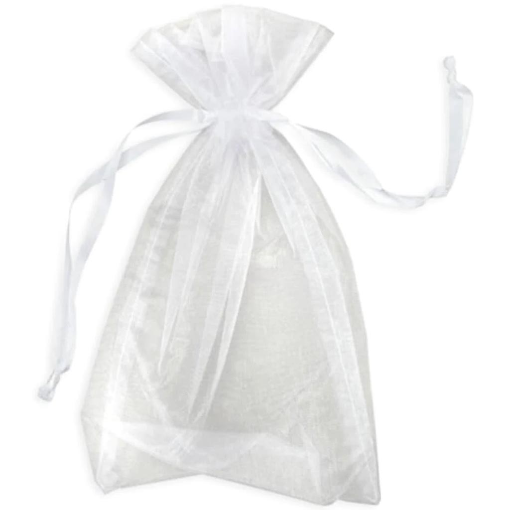 Organza Drawstring Bags White 6 x 10 12 pieces 