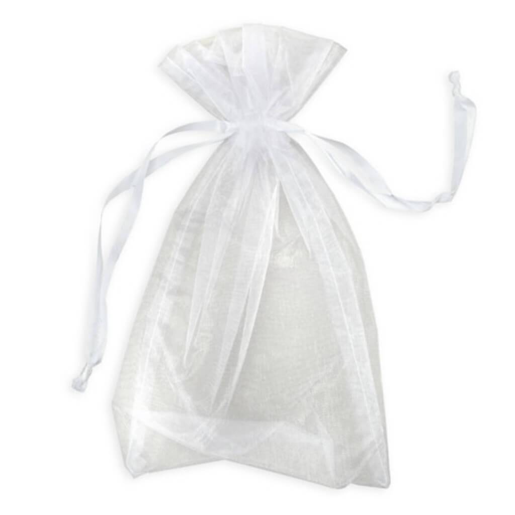 Organza Drawstring Bags White 6 x 10 12 pieces