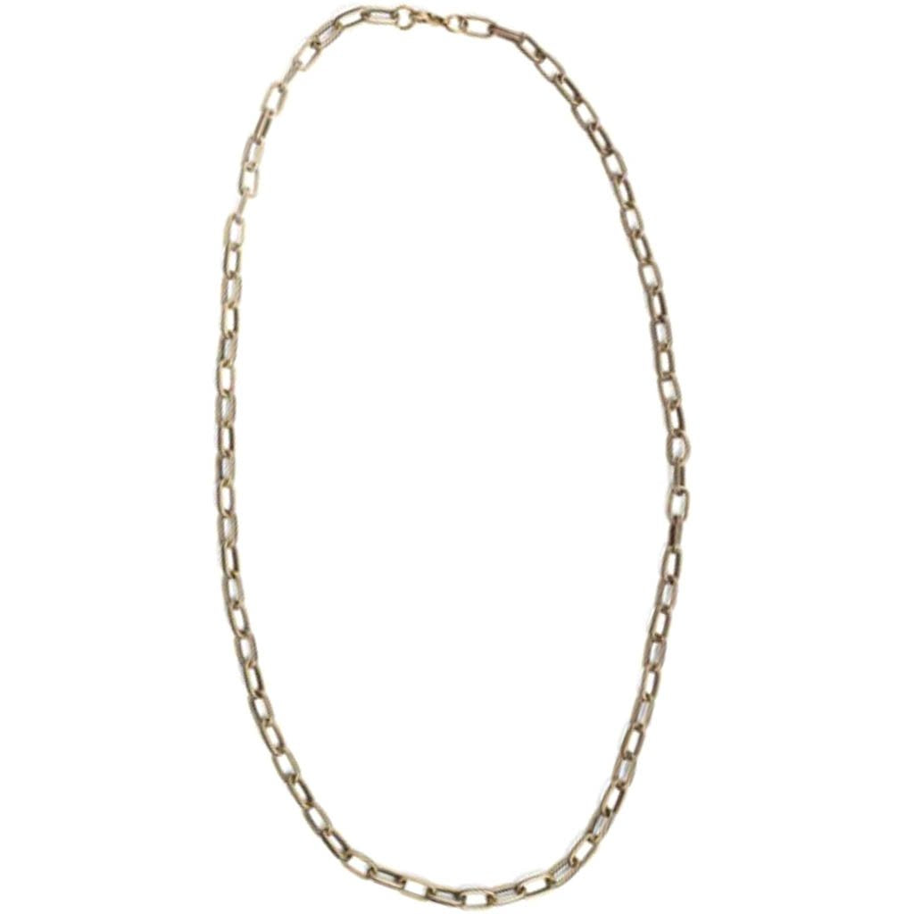 Cable Chain Necklace 24 Inches Antique Brass 