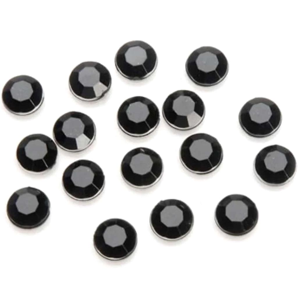 Rhinestones Round Black 7mm 