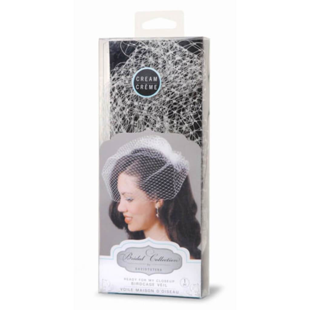 David Tutera Birdcage Veil with Comb Cream 18 inches