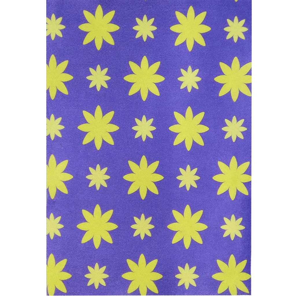 Felt Sheet Flower Print Lavender 09 x 12in