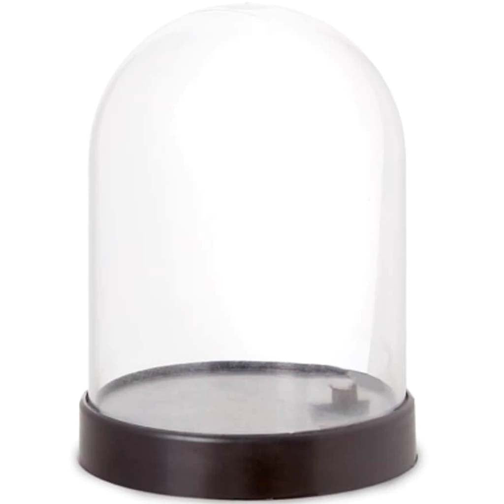 Water Globe Base and Cover Black Base, Clear Cover 2.6 x 3.5 inches 