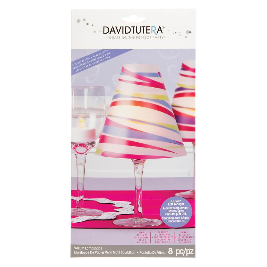 VELLUM SHADE THE GIRL FUSHIA SWIRLS 8PCS 