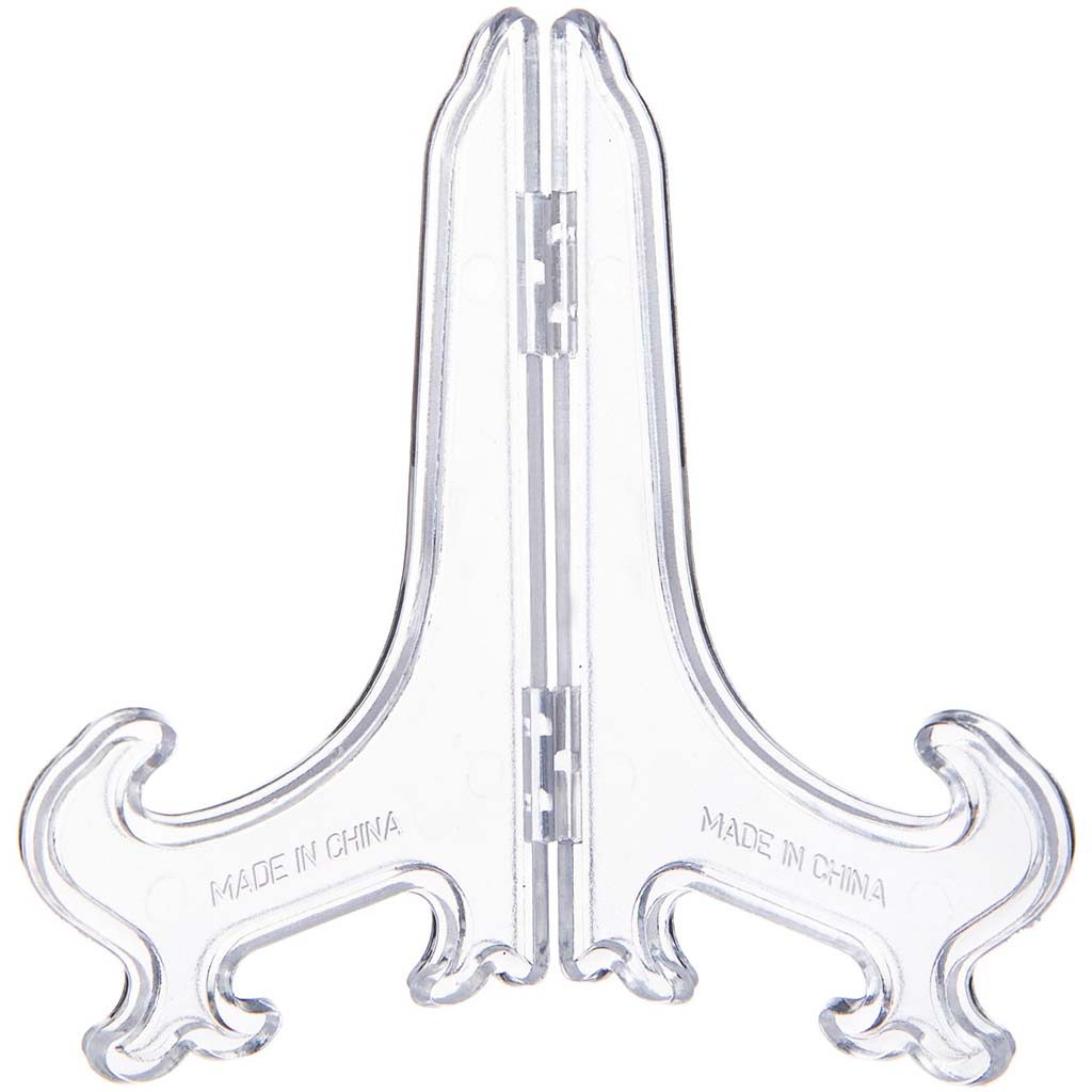 Easel Display Stand - Plastic - Clear - 3.5 inches 