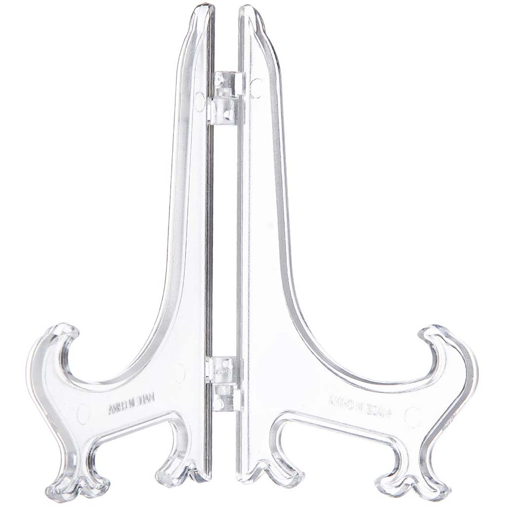 Easel Display Stand - Plastic - Clear - 5 inches 