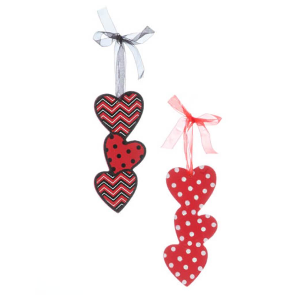 ORNAMENT PATTERNED HEART 2 ASSORTED 5.75IN 