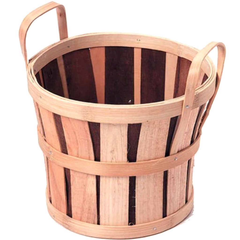 BASKET WOOD MUM NATURAL 8 IN 