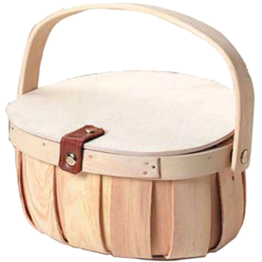 BASKET CHIPWOOD WITH LID 8X9IN 