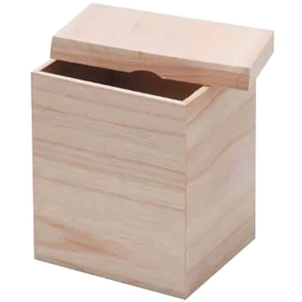 WOOD BOX WITH LID 4.5INX5IN 