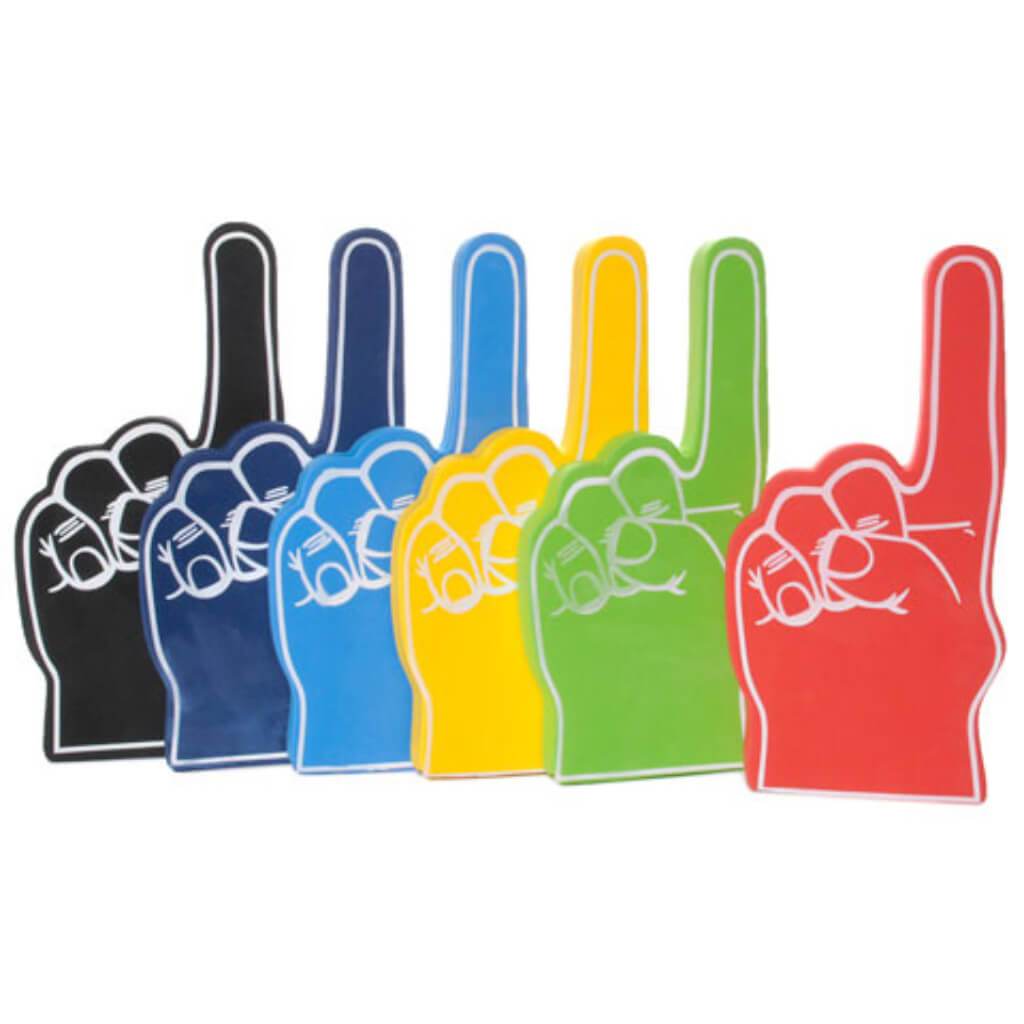 Foamies?® Number 1 Fan Foam Hand Assorted Colors 15 inches 