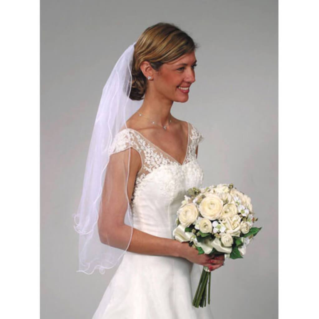 Curly Edge Veil with Comb Double Layer 40 x 30 inches 