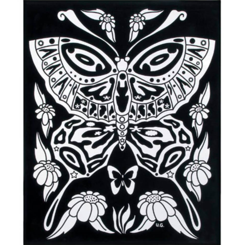 Velvet Color-In Poster with Markers Butterfly 16 x 20 inches 