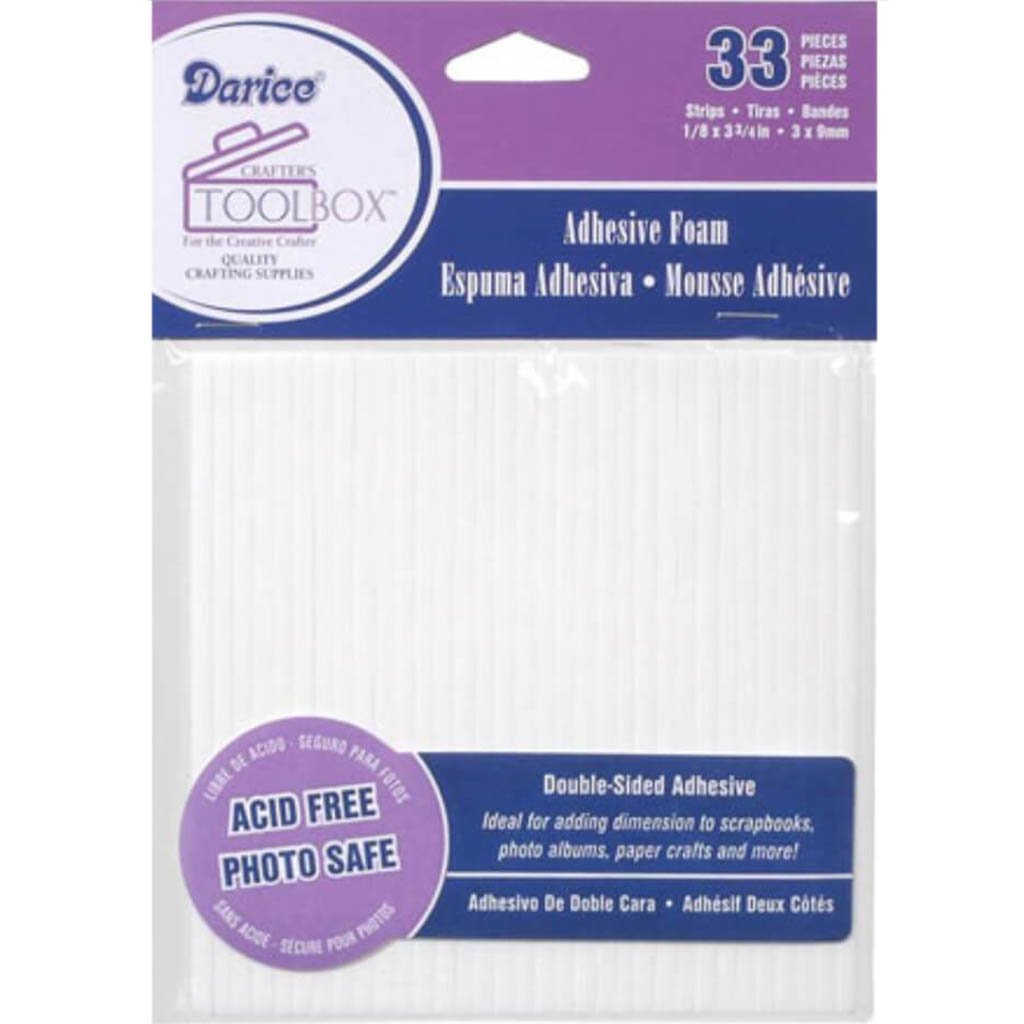 Double Sided Foam Sticky Strips White 33 pieces 