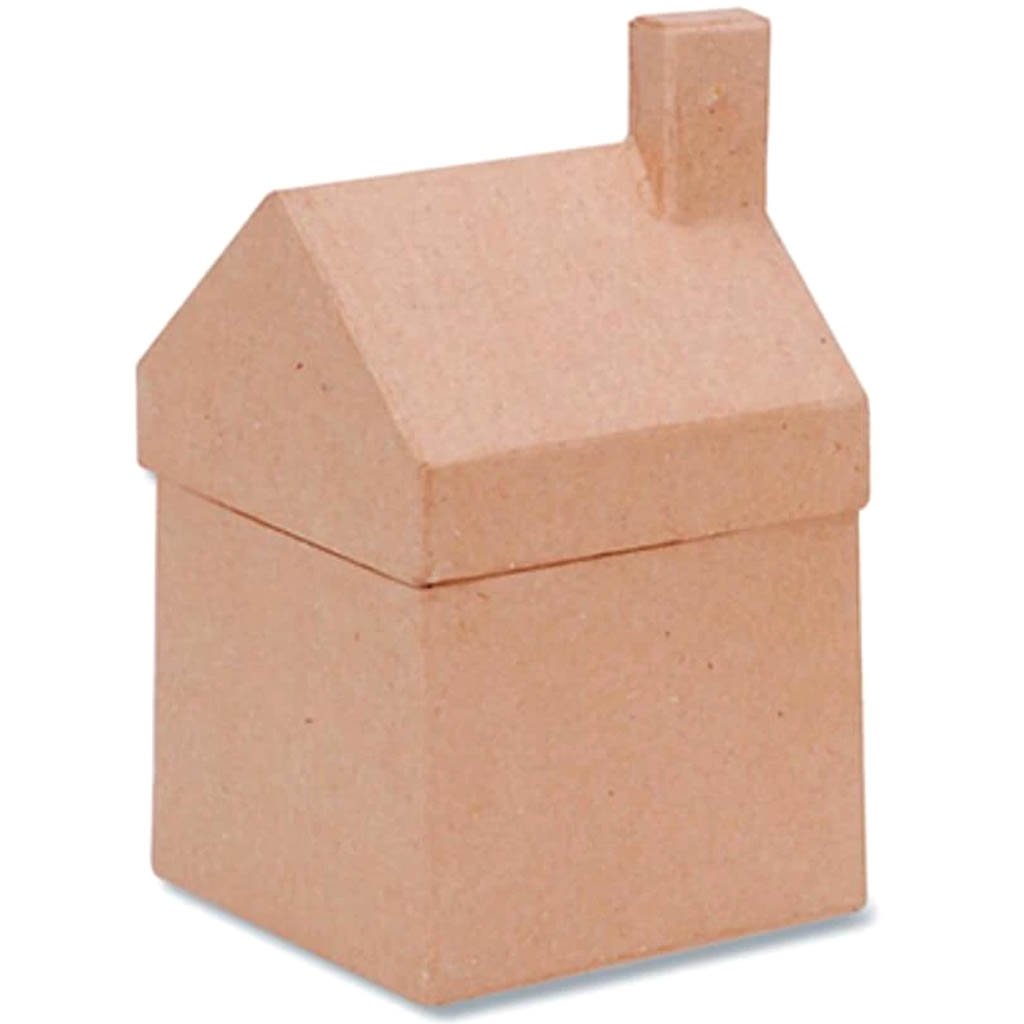 Paper Mache House Box 3-1/2 x 6-1/4 x 3-5/8 in 