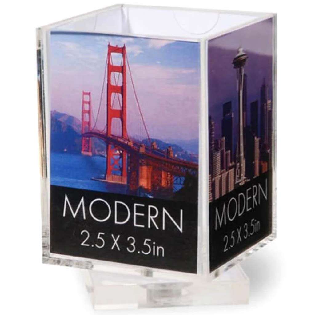 Photo Cube - Acrylic - Revolving - 2.5 x 3.5 inches 