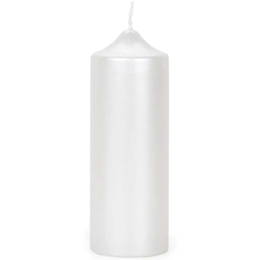 Pillar Candle White Pearlized 3 x 8 inches 