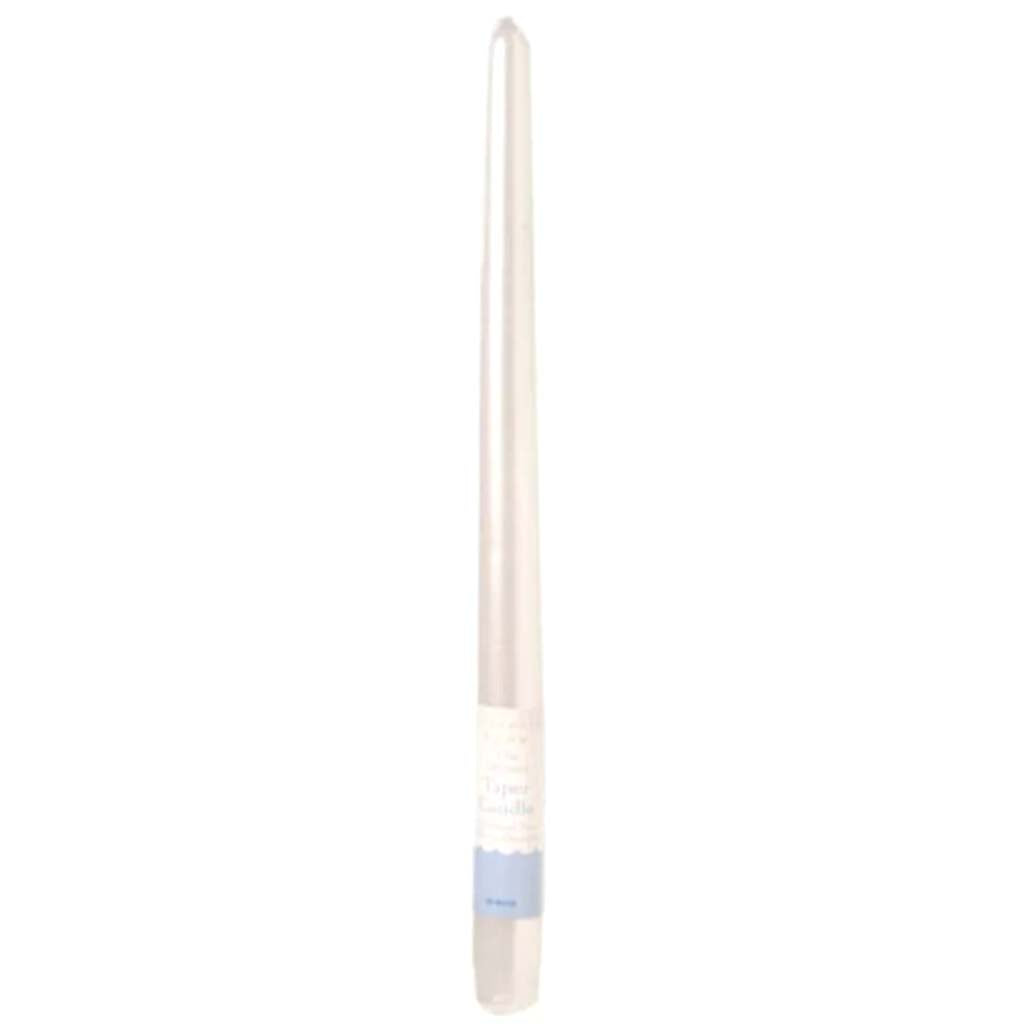 Taper Candle White Pearlized 12 inches 