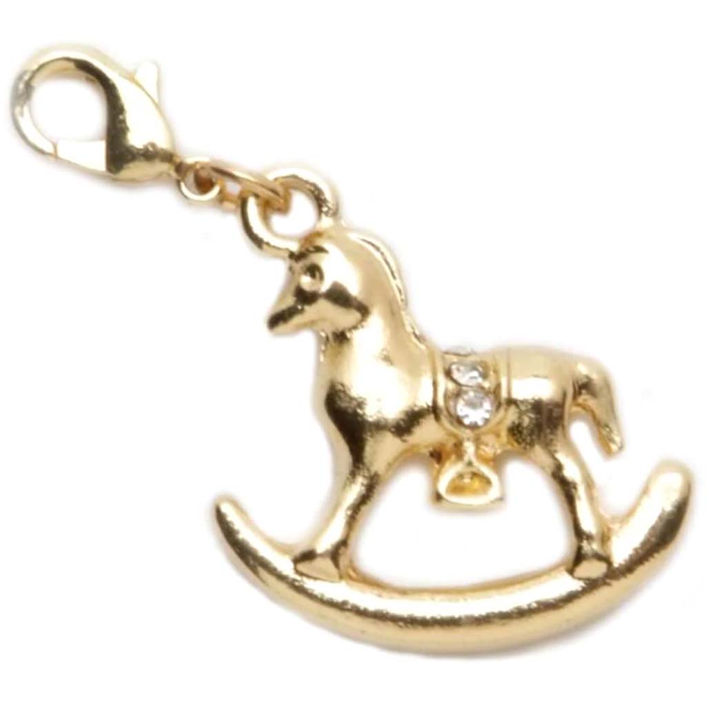 LOBSTER CLASP CHARM ROCKING HORSE 1.5X1IN 