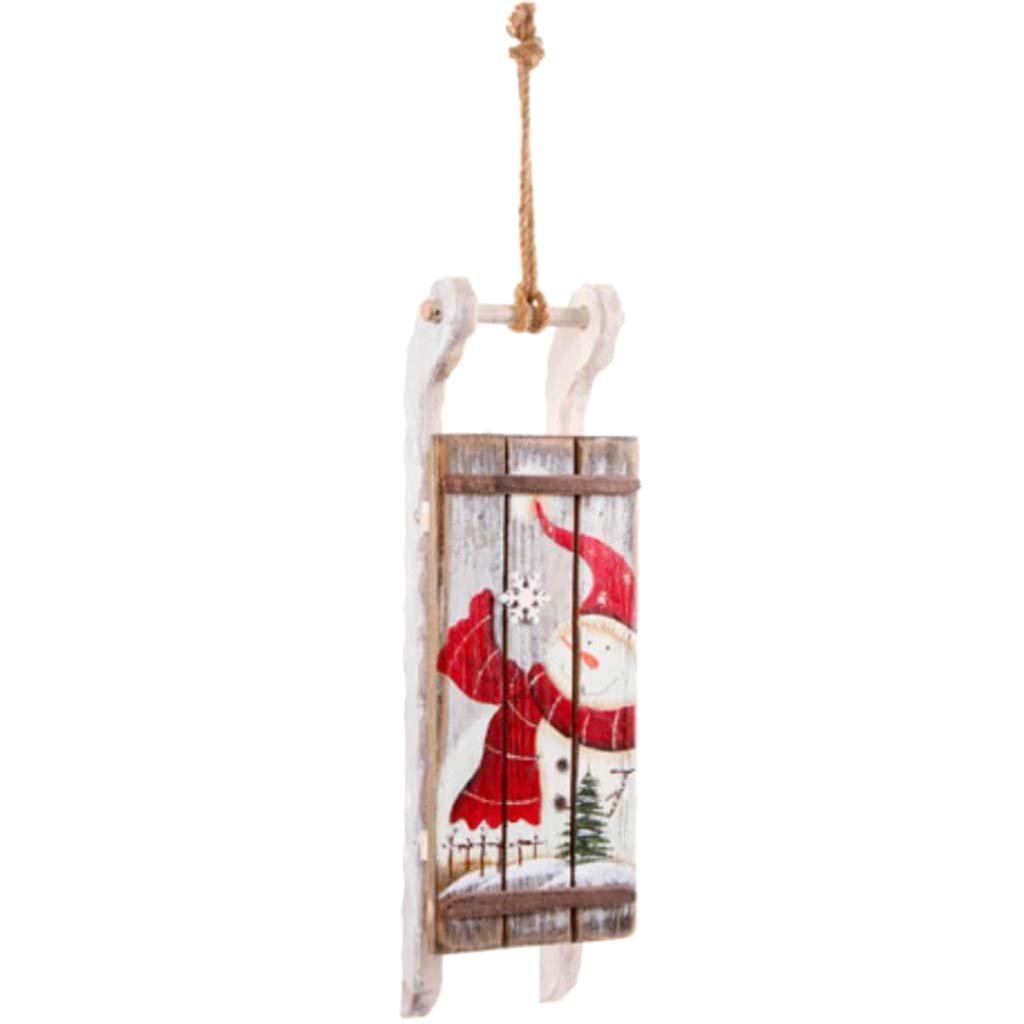 Wood Sleigh Wall DECORation: 5 x 15 inches, 2 Assorted Styles 