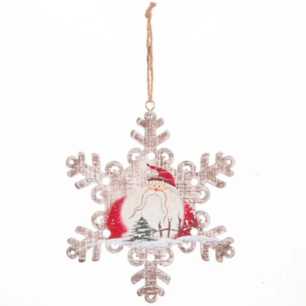 Snowflake Wood Ornament 5.5 x 6.25 inches 