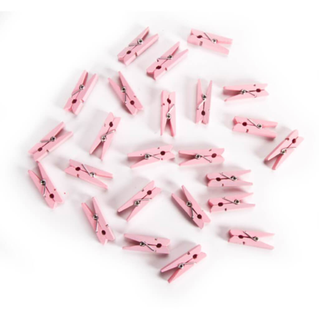 CLOTHESPINS WOOD PINK 24PCS 1.5IN 