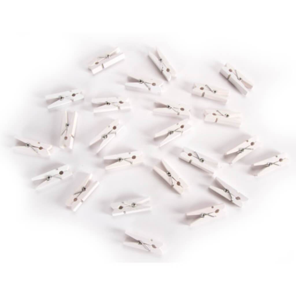 CLOTHESPINS WOOD WHITE 24PCS 1.5IN 