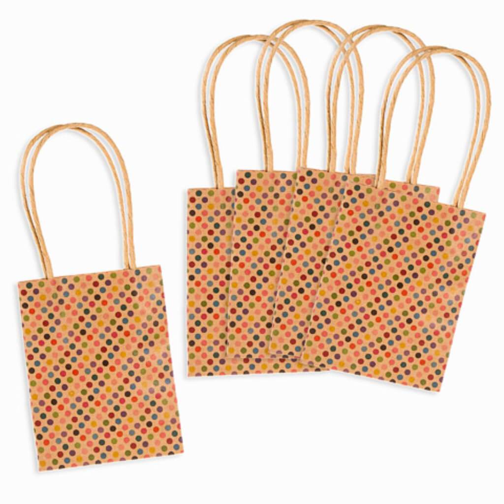 MINI KRAFT BAG BRIGHT DOT 5PCS 