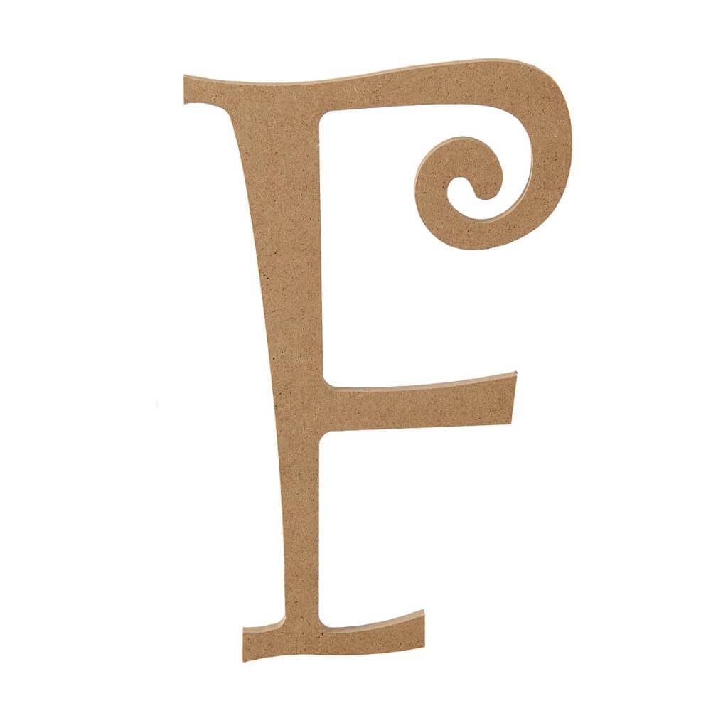 Fancy Script Font Unfinished Wooden MDF Letter