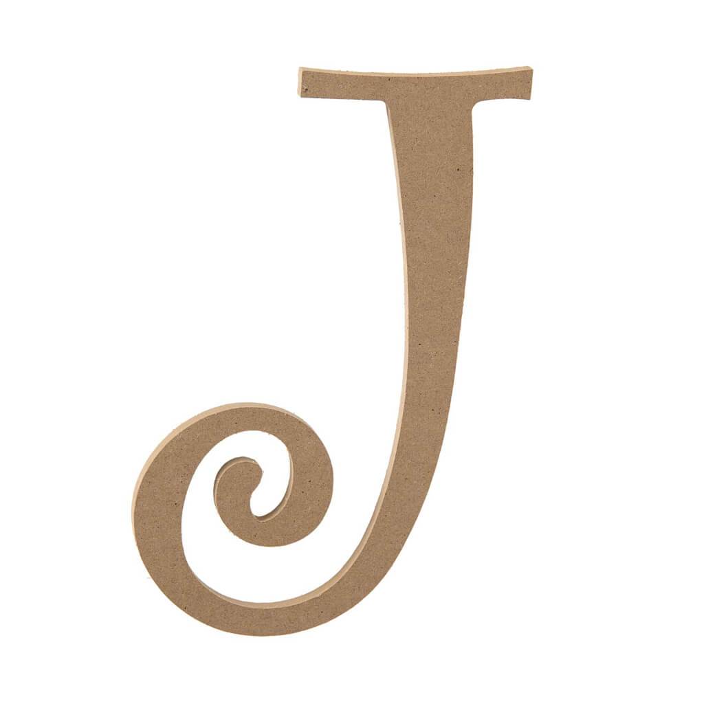 Fancy Script Font Unfinished Wooden MDF Letter