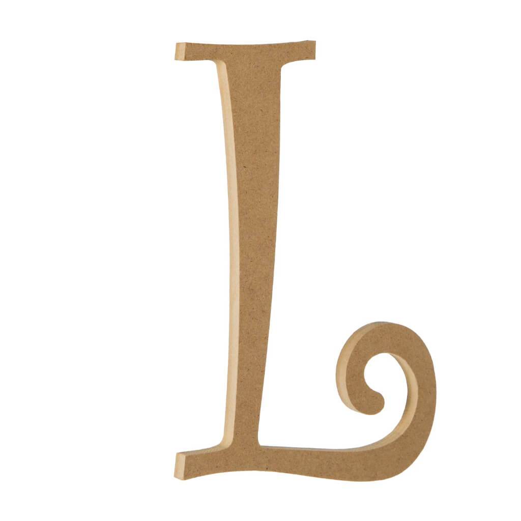 Fancy Script Font Unfinished Wooden MDF Letter