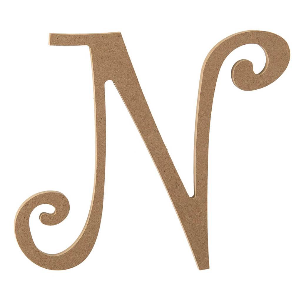 Fancy Script Font Unfinished Wooden MDF Letter