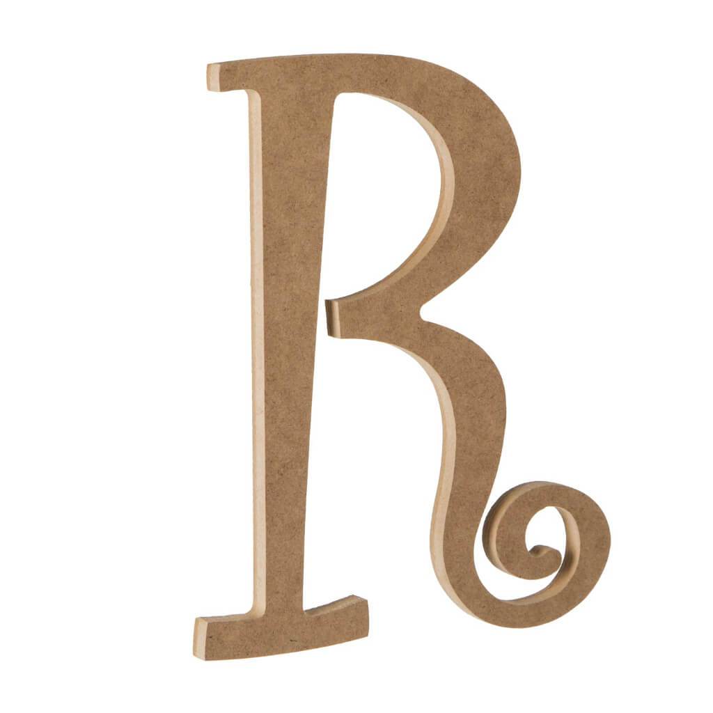 Fancy Script Font Unfinished Wooden MDF Letter