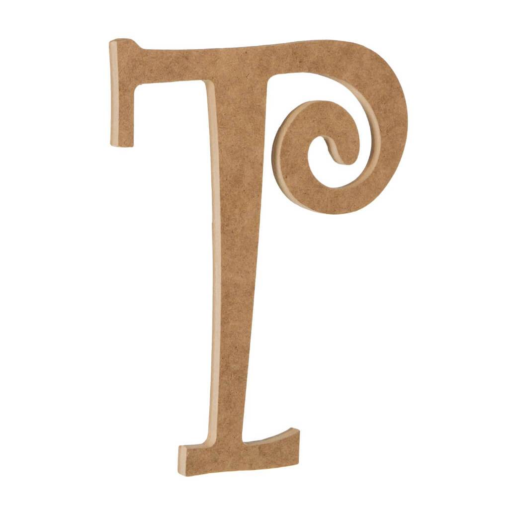 Fancy Script Font Unfinished Wooden MDF Letter