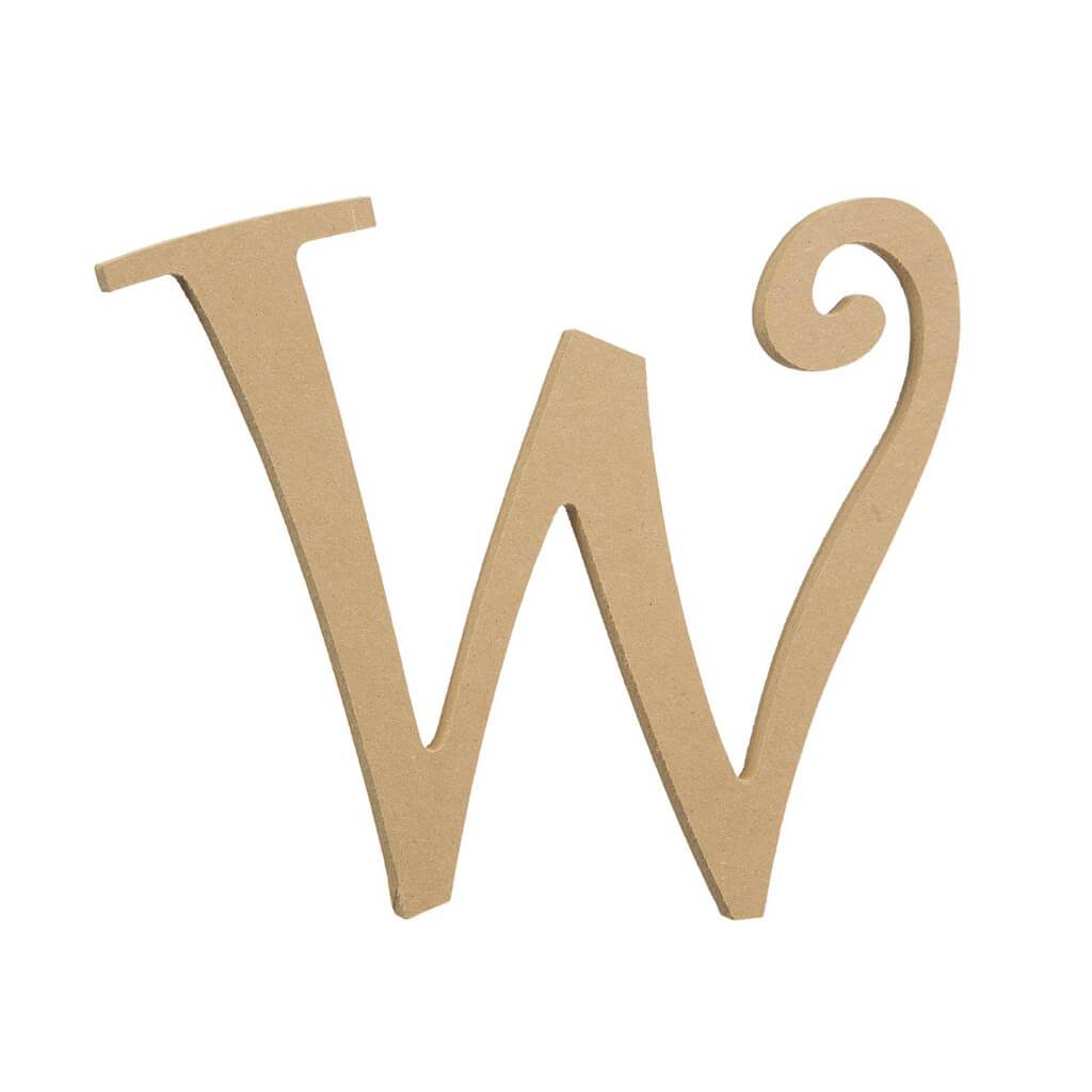 Fancy Script Font Unfinished Wooden MDF Letter