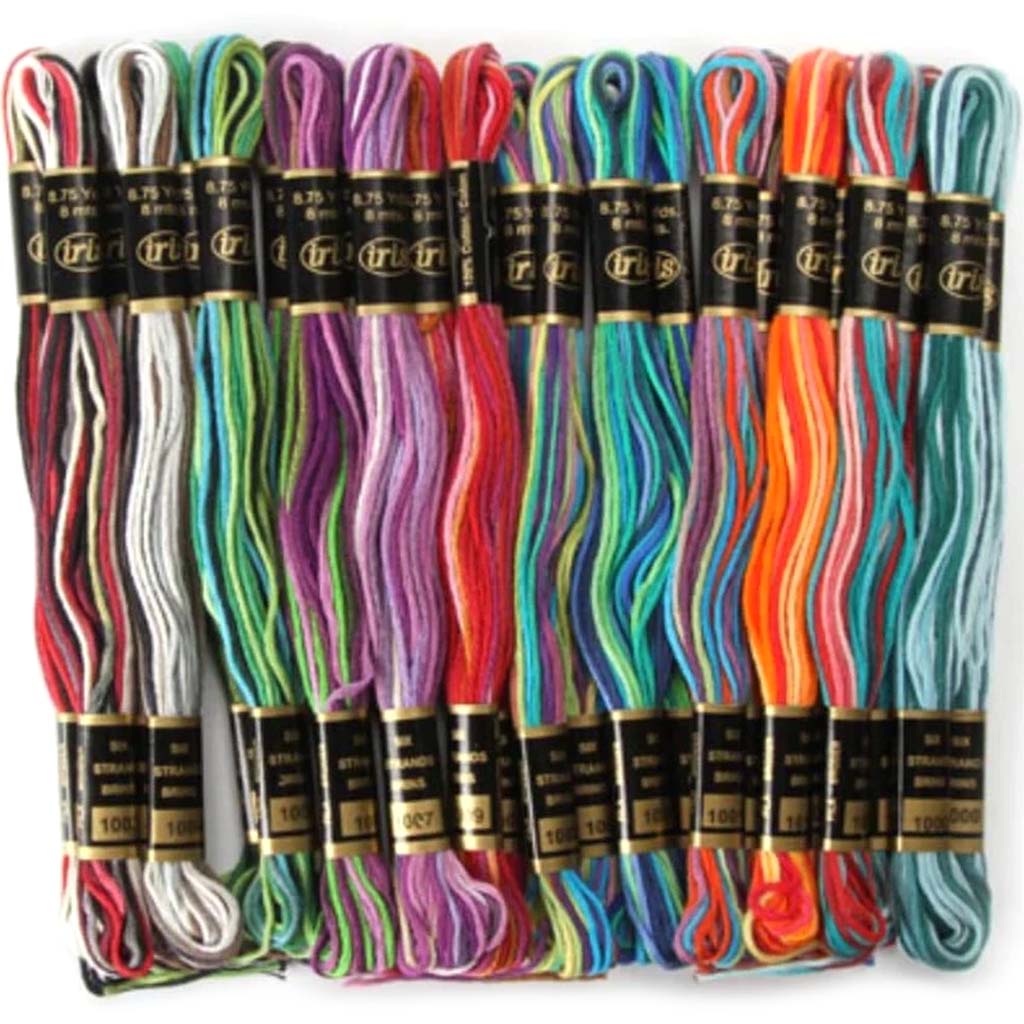 Embroidery Floss Assorted Ombre Colors 24 pieces 