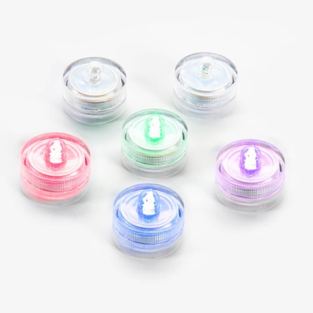 Submersible Color Changing Tea Lights 6 pieces 