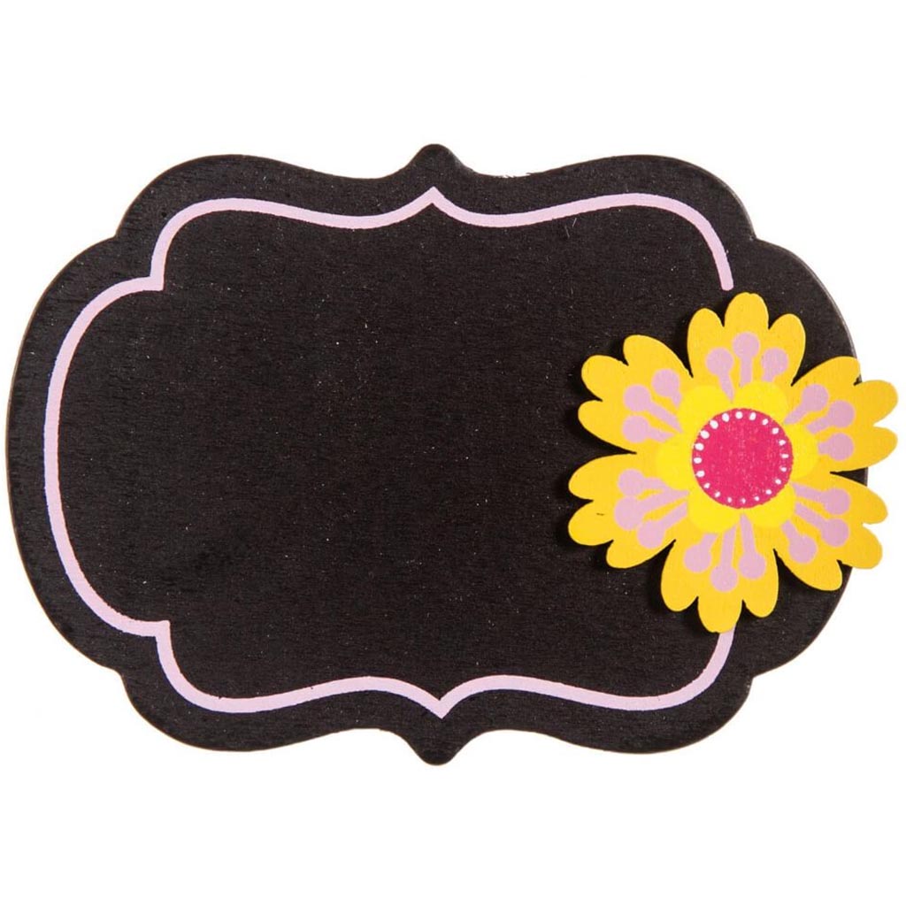 CHALKBOARD PAINTED W/CUTOUT FLOWER 