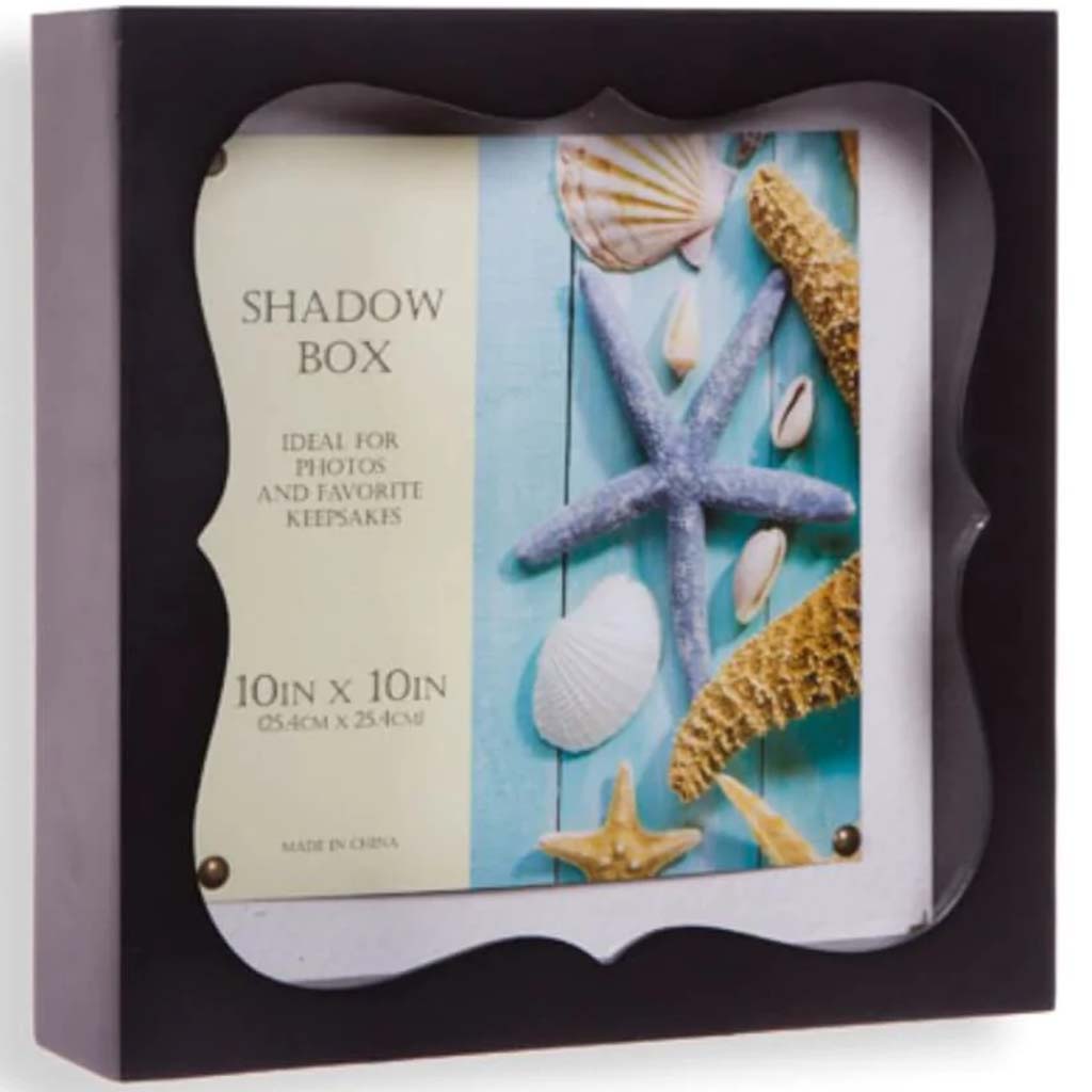 Shadow Box Scallop Frame Black 10 x 10 inches 