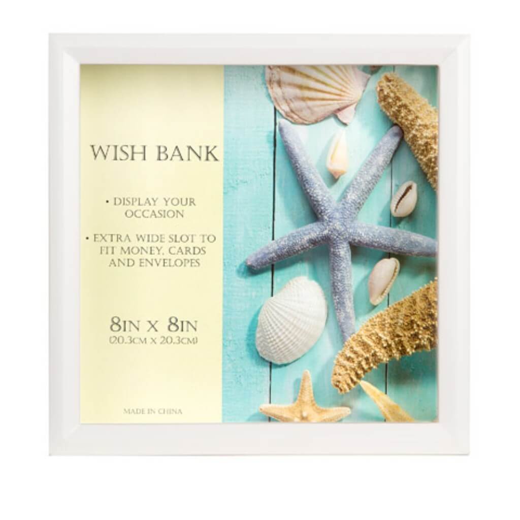 WISH BANK MDF WHITE 8X8IN 