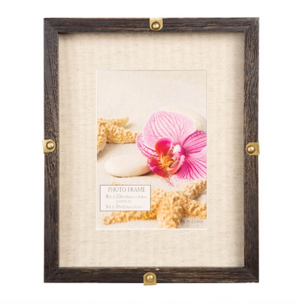 Rope Picture Frame W/Linen Matting Black 8x10 To 5x7