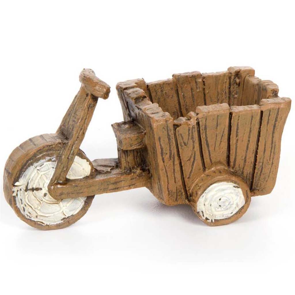 MINI BIKE CART WOOD STYLE RESIN 3X1.25IN 