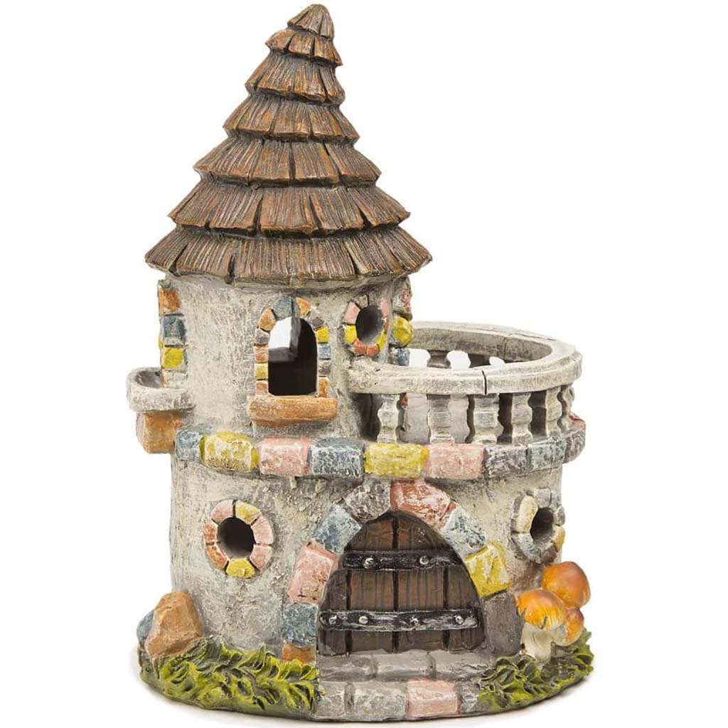 Fairy Garden Castle House with Stone Look 6.25 x 4.75 x 8.5