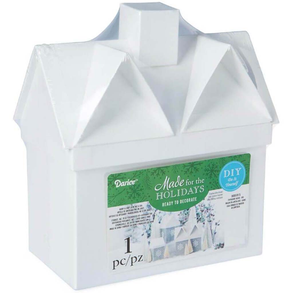 XMAS CHIPBOARD HOUSE WHITE 